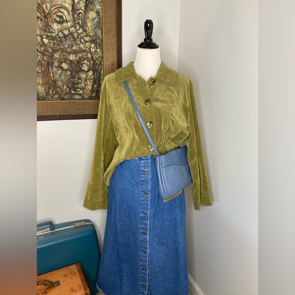 Vintage 90s Just My Size Women's 3X Button-Front Denim Skirt with Pockets - Picture 1 of 10